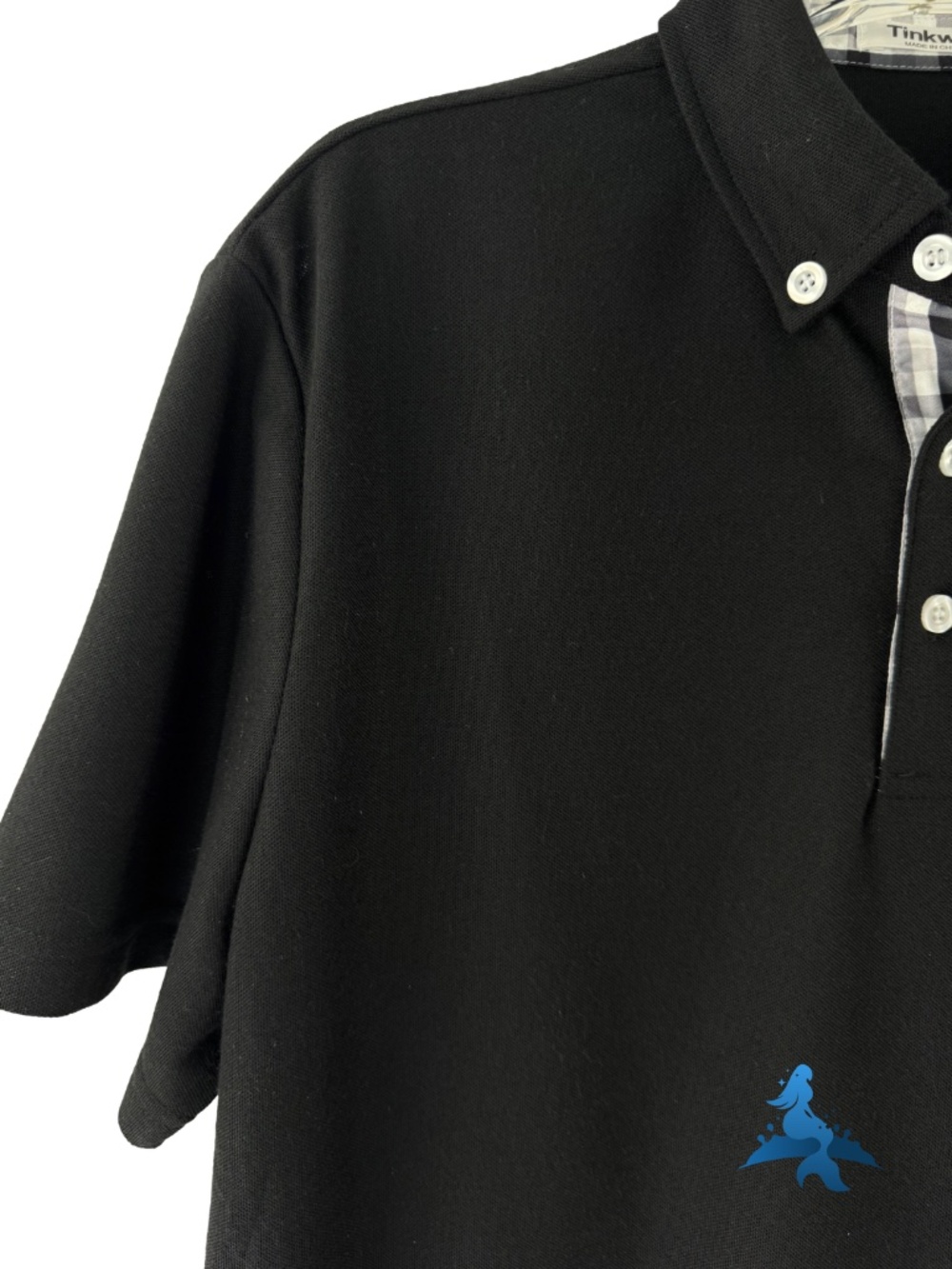 1300 Tinkwell Polo Shirt Short Sleeve Button Collar – L – Black - Picture 2 of 15